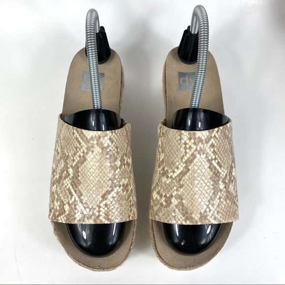 DOLCE VITA ISMERELDA SNAKE PRINT TAN AND WHITE ESPADRILLE SANDAL WOMEN’S SIZE 8M - Picture 5 of 12